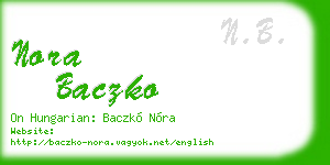 nora baczko business card